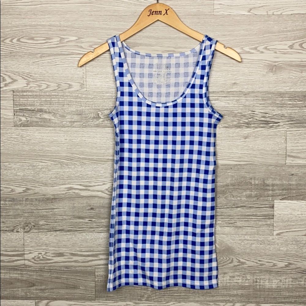 NWOT Time and Tru Blue White Checkered Tank Top